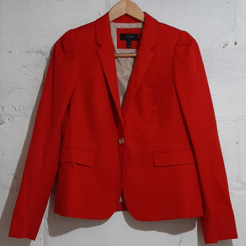 Black Label J.Crew One Button Red Blazer SZ M